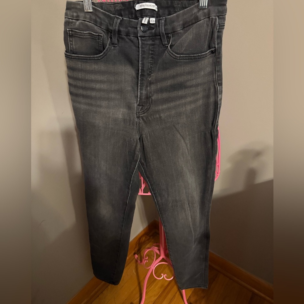 Stylish Black Denim Jeans Good American jeans